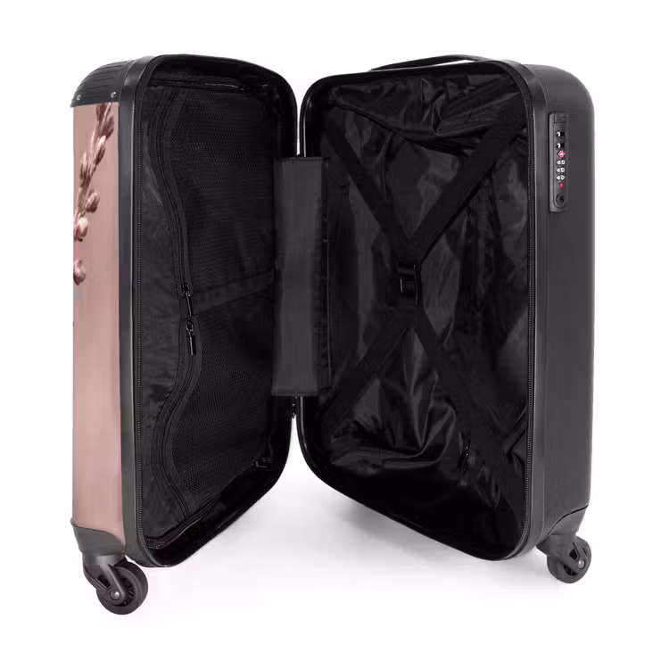 Koffer - Lavendel – Schmetterling – Lila - Lavendel - Vlinder - Paars NBS - Handbagage koffer - Vrouwen middel