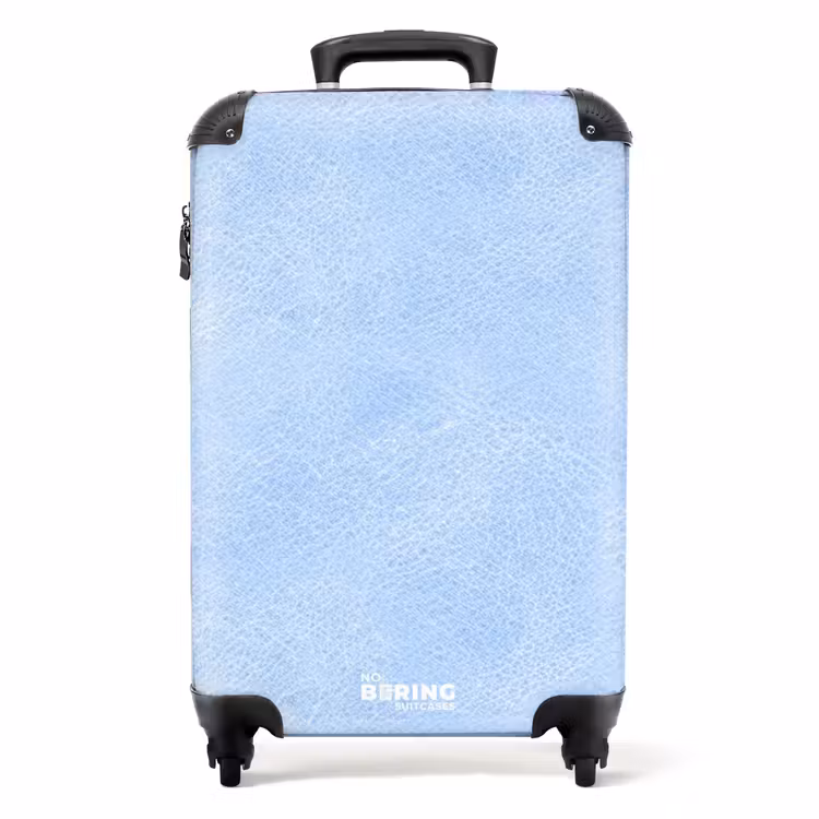 Lederen look licht blauw NBS - Handbagage koffer - Volwassenen Unisex middel -productfoto_recht