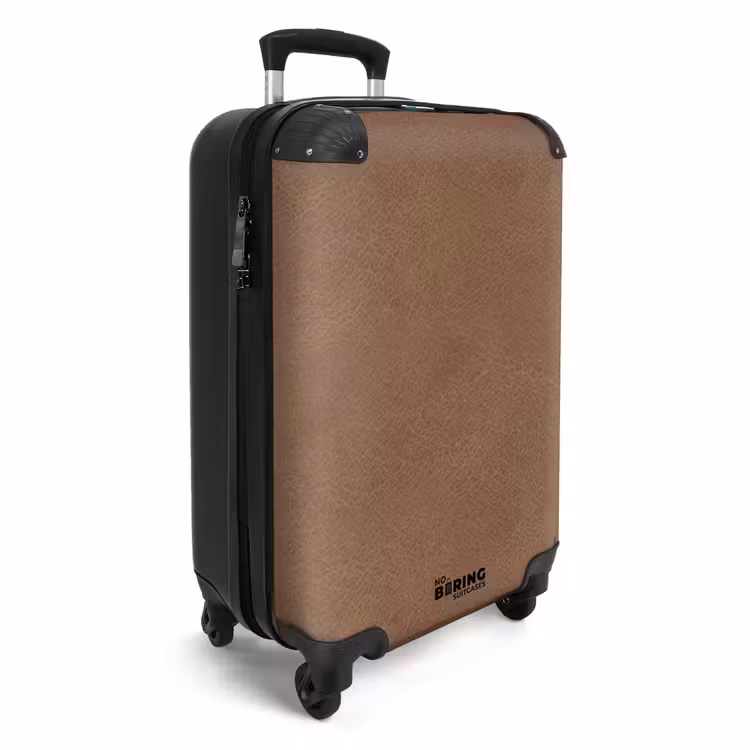Lederen look licht bruin NBS - Handbagage koffer - Volwassenen Unisex middel -productfoto_3d