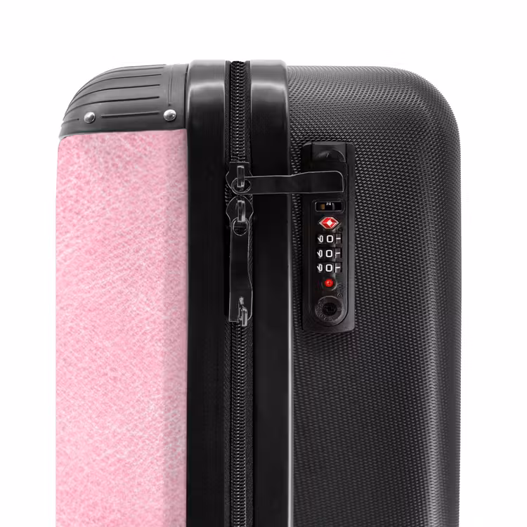 Lederen look licht roze NBS - Handbagage koffer - Volwassenen Unisex middel -slot