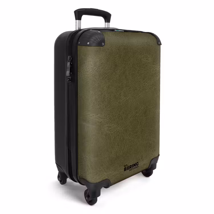 Lederen look khaki groen NBS - Handbagage koffer - Volwassenen Unisex middel -productfoto_3d