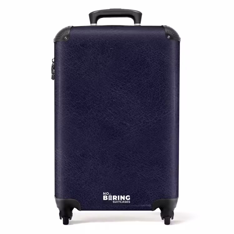 Lederen look marine blauw NBS - Handbagage koffer - Volwassenen Unisex middel -productfoto_recht