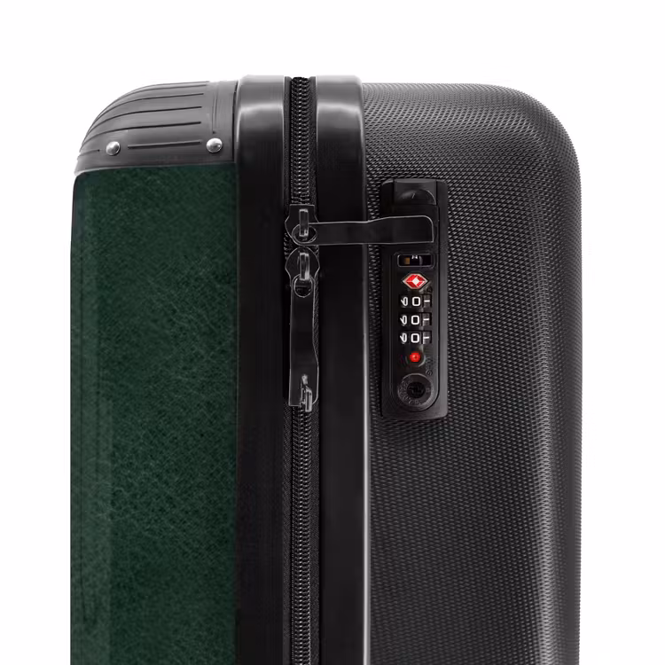 Lederen look mos groen NBS - Handbagage koffer - Volwassenen Unisex middel -slot