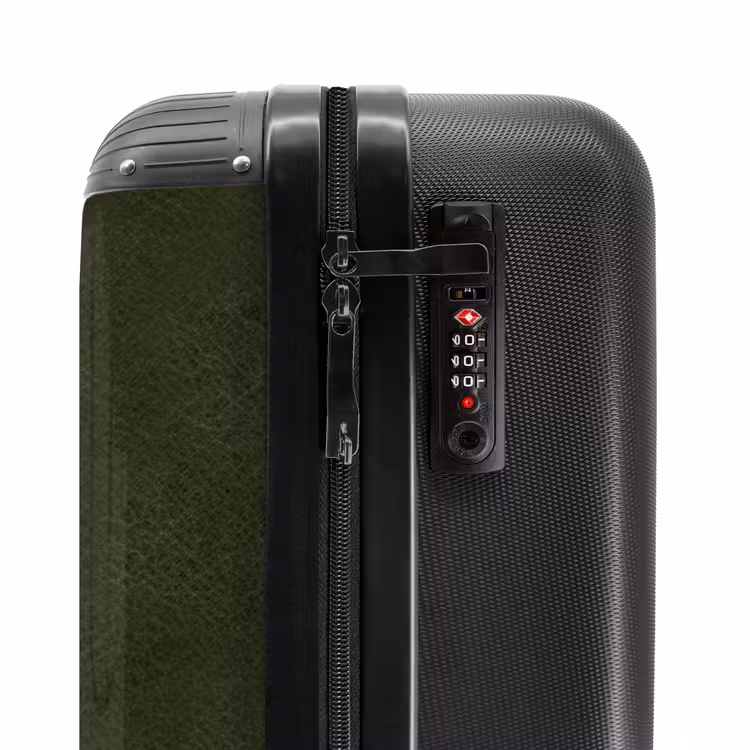 Lederen look diep groen NBS - Handbagage koffer - Volwassenen Unisex middel -slot