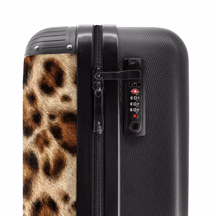 Koffer - Leopard - Mantel - Braun - Luipaard - Vacht - Bruin NBS - Handbagage koffer - Vrouwen middel