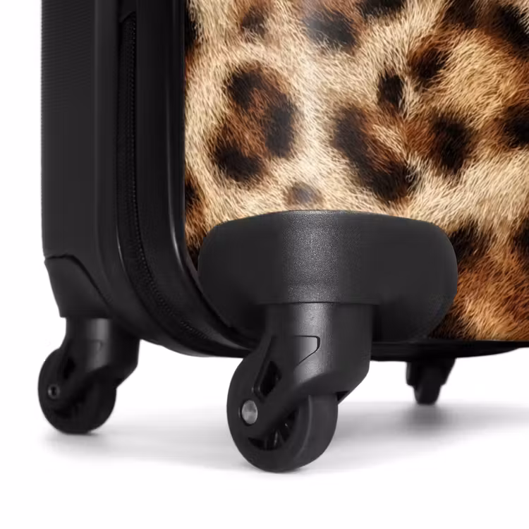 Koffer - Leopard - Mantel - Braun - Luipaard - Vacht - Bruin NBS - Handbagage koffer - Vrouwen middel