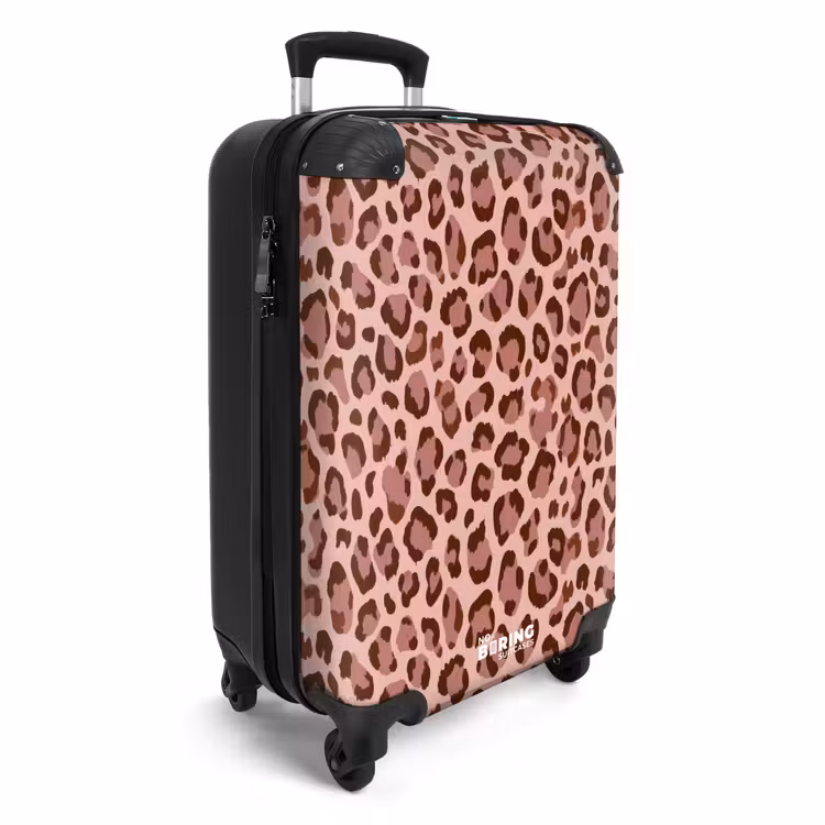 Luipaard - Patroon - Roze NBS - Handbagage koffer - Volwassenen Unisex middel -productfoto_3d