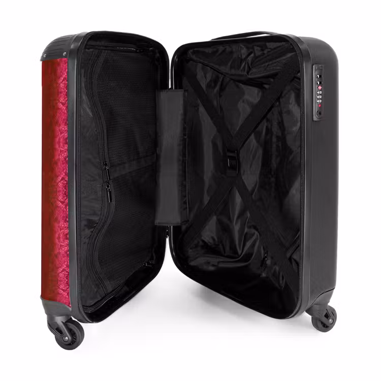Felroze slangenhuid met symmetrische schubstructuur NBS - Handbagage koffer - Volwassenen Unisex middel -binnenkant