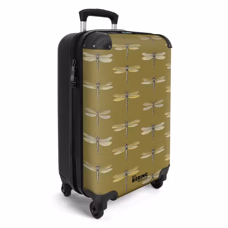 Libellen - Patroon - Groen NBS - Handbagage koffer - Volwassenen Unisex middel -productfoto_3d