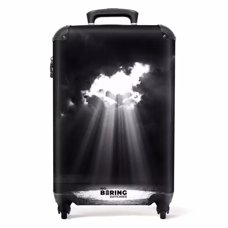 Koffer - Licht – Wolken – Meer – Schwarz-Weiß – Natur - Licht - Wolken - Zee - Zwart-wit - Natuur NBS - Handbagage koffer - Volwassenen Unisex middel