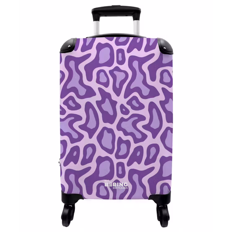 Koffer - Lila – Abstrakt – Leopard – Flecken – Groovy – Muster - Paars - Abstract - Luipaard - Vlekken - Groovy - Patroon NBS - Handbagage koffer - Vrouwen middel