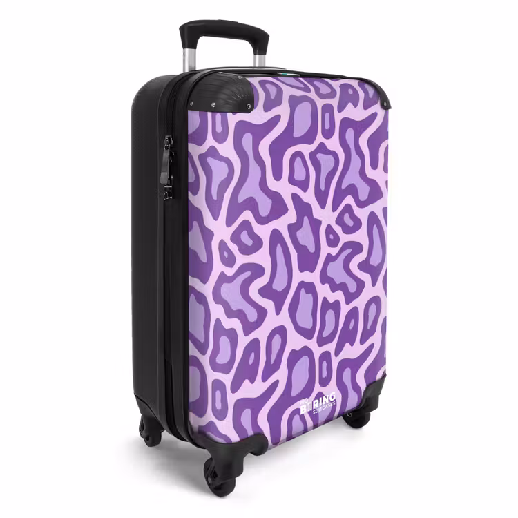 Koffer - Lila – Abstrakt – Leopard – Flecken – Groovy – Muster - Paars - Abstract - Luipaard - Vlekken - Groovy - Patroon NBS - Handbagage koffer - Vrouwen middel