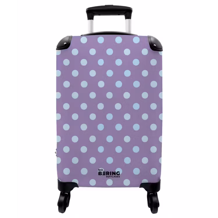 Koffer - Lila – Blau – Geometrisch – Punkte – Polka Dot – Muster - Paars - Blauw - Geometrisch - Stippen - Polka Dot - Patroon NBS - Handbagage koffer - Vrouwen middel