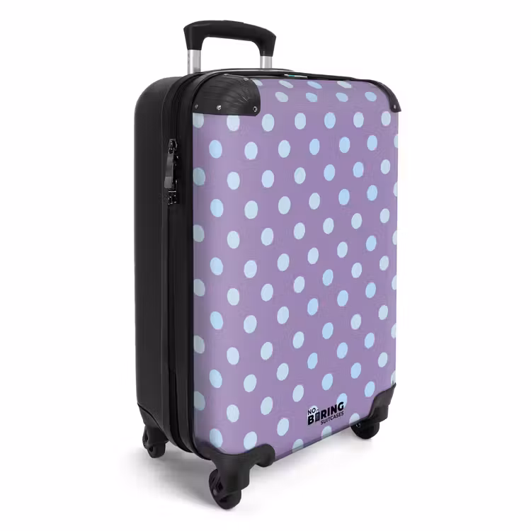 Koffer - Lila – Blau – Geometrisch – Punkte – Polka Dot – Muster - Paars - Blauw - Geometrisch - Stippen - Polka Dot - Patroon NBS - Handbagage koffer - Vrouwen middel