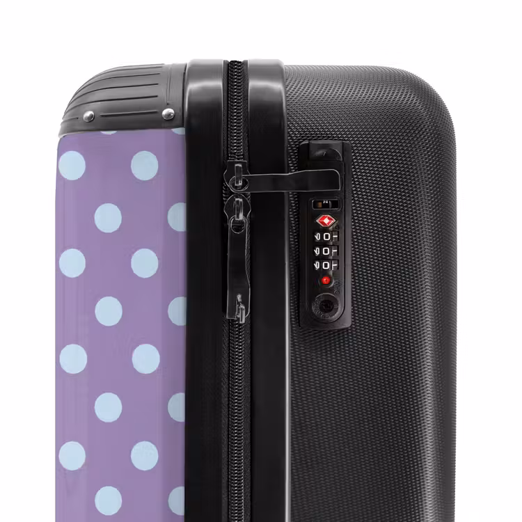 Koffer - Lila – Blau – Geometrisch – Punkte – Polka Dot – Muster - Paars - Blauw - Geometrisch - Stippen - Polka Dot - Patroon NBS - Handbagage koffer - Vrouwen middel