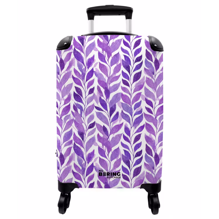 Koffer - Lila – Botanisch – Blätter – Aquarell – Zweige – Muster - Paars - Botanisch - Bladeren - Aquarel - Takken - Patroon NBS - Handbagage koffer - Vrouwen middel