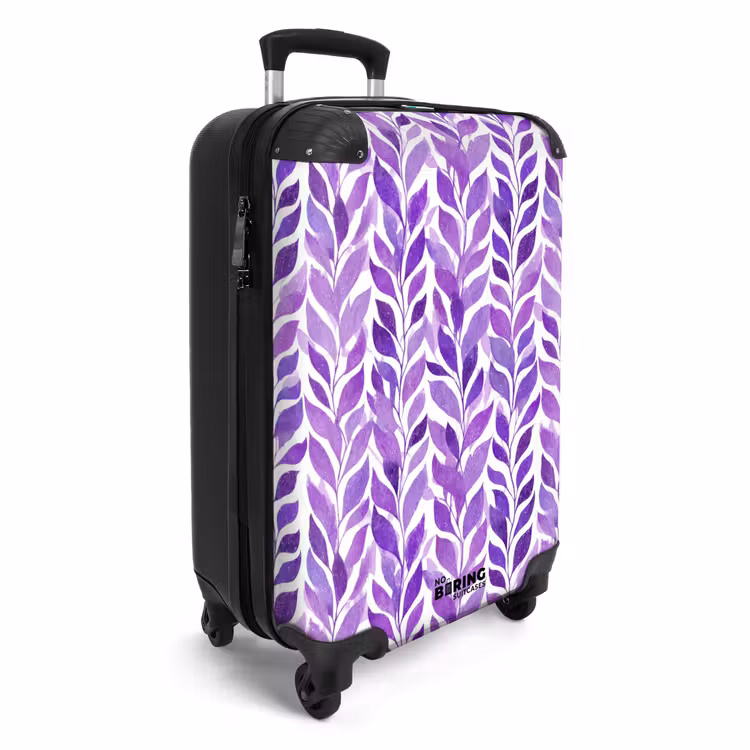 Koffer - Lila – Botanisch – Blätter – Aquarell – Zweige – Muster - Paars - Botanisch - Bladeren - Aquarel - Takken - Patroon NBS - Handbagage koffer - Vrouwen middel