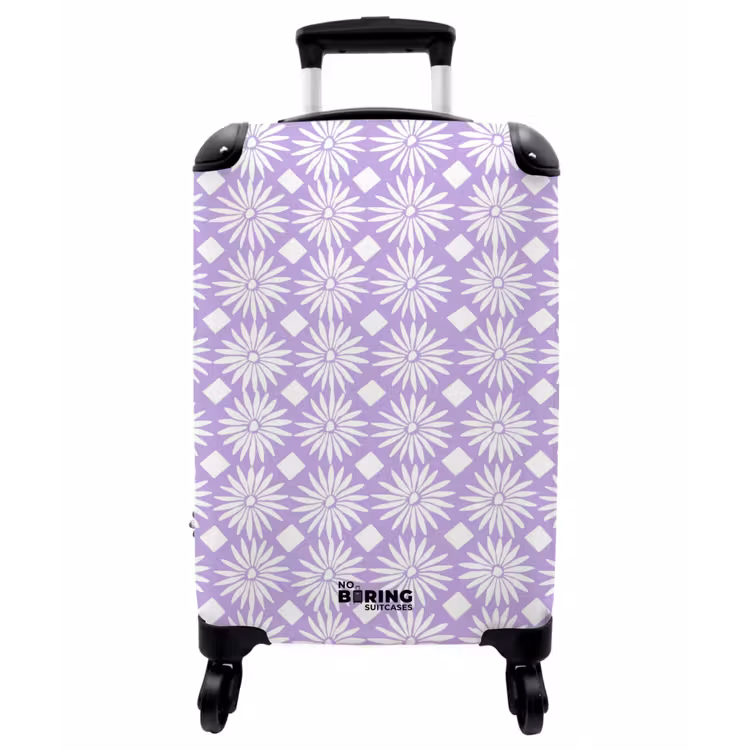 Koffer - Lila – Botanisch – Blumen – Gänseblümchen – Muster - Lila - Botanisch - Bloemen - Margrieten - Patroon NBS - Handbagage koffer - Vrouwen middel