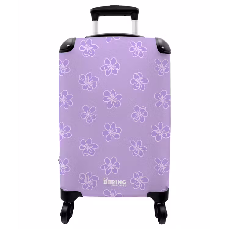 Koffer - Lila – Botanisch – Blumen – Handgezeichnet – Muster - Lila - Botanisch - Bloemen - Handgetekend - Patroon NBS - Handbagage koffer - Vrouwen middel