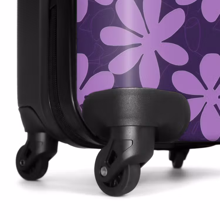 Koffer - Lila – Botanisch – Blumen – Retro – Muster - Paars - Botanisch - Bloemen - Retro - Patroon NBS - Handbagage koffer - Vrouwen middel