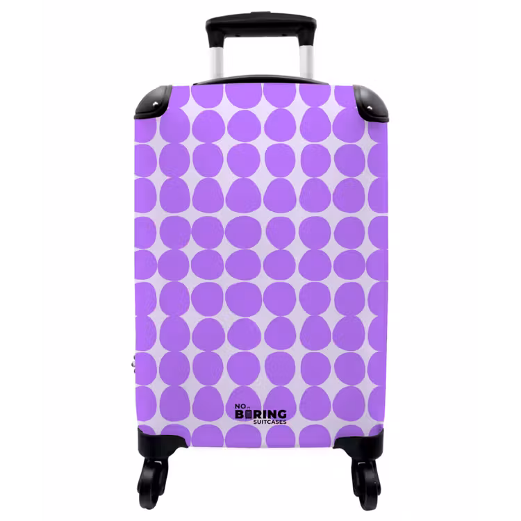 Koffer - Lila – Geometrisch – Punkte – Polka Dot – Muster - Paars - Geometrisch - Stippen - Polka Dot - Patroon NBS - Handbagage koffer - Vrouwen middel