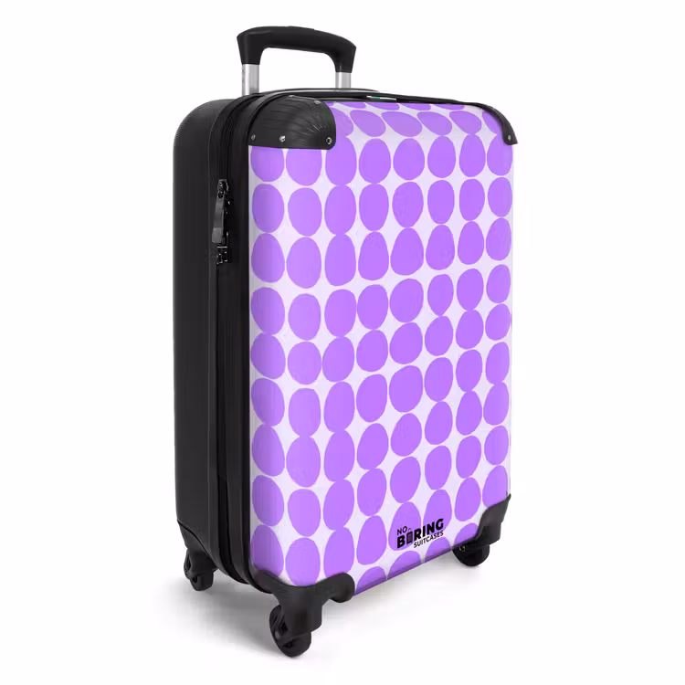 Koffer - Lila – Geometrisch – Punkte – Polka Dot – Muster - Paars - Geometrisch - Stippen - Polka Dot - Patroon NBS - Handbagage koffer - Vrouwen middel