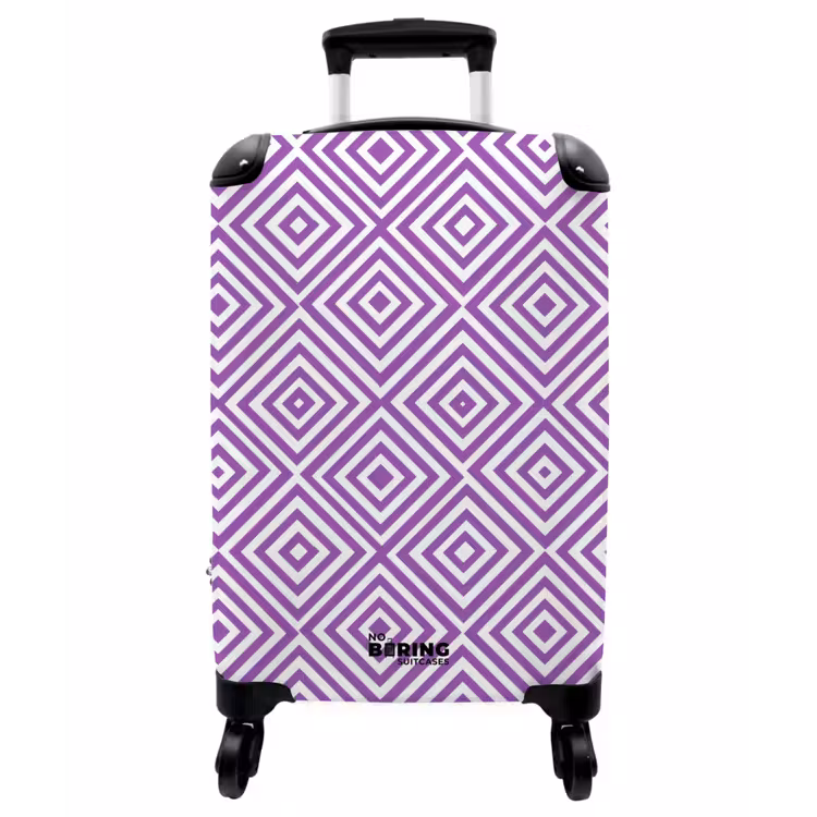Koffer - Lila – Geometrisch – Rauten – Konzentrisch – Muster - Paars - Geometrisch - Ruiten - Concentrisch - Patroon NBS - Handbagage koffer - Vrouwen middel
