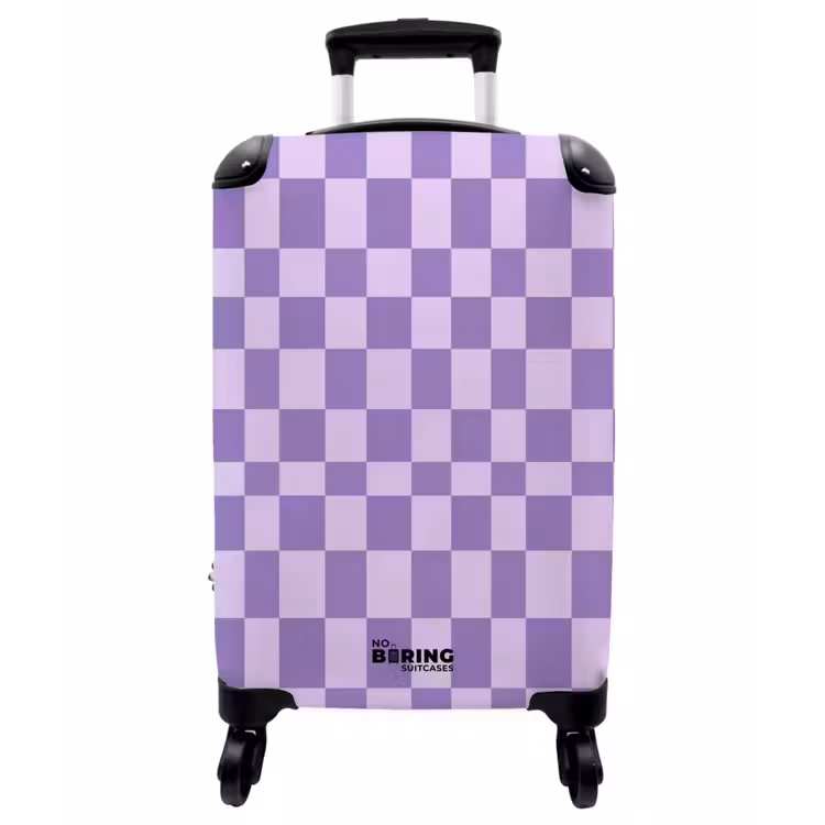 Koffer - Lila – Geometrisch – Schachbrettmuster – Blöcke – Muster - Paars - Geometrisch - Dambord - Blokken - Patroon NBS - Handbagage koffer - Vrouwen middel