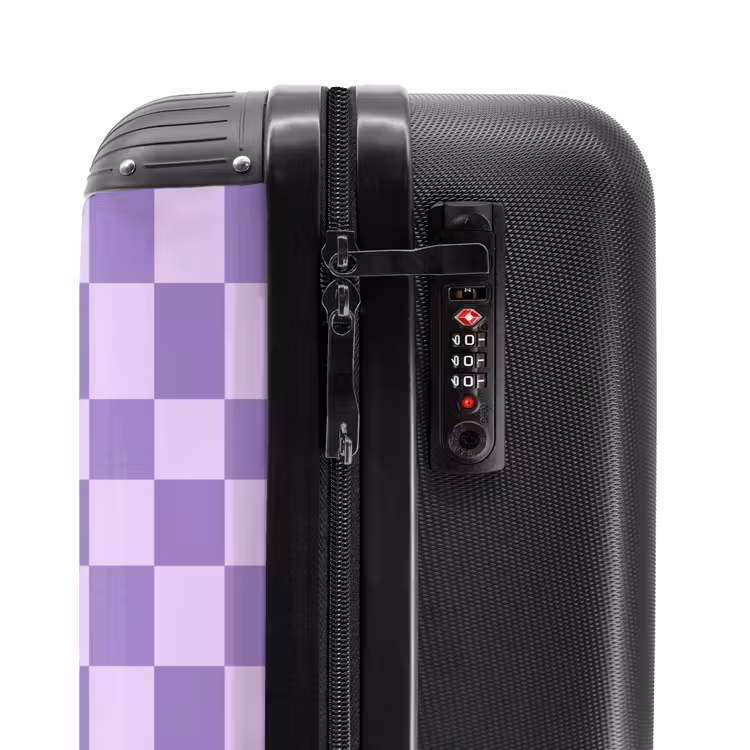 Koffer - Lila – Geometrisch – Schachbrettmuster – Blöcke – Muster - Paars - Geometrisch - Dambord - Blokken - Patroon NBS - Handbagage koffer - Vrouwen middel