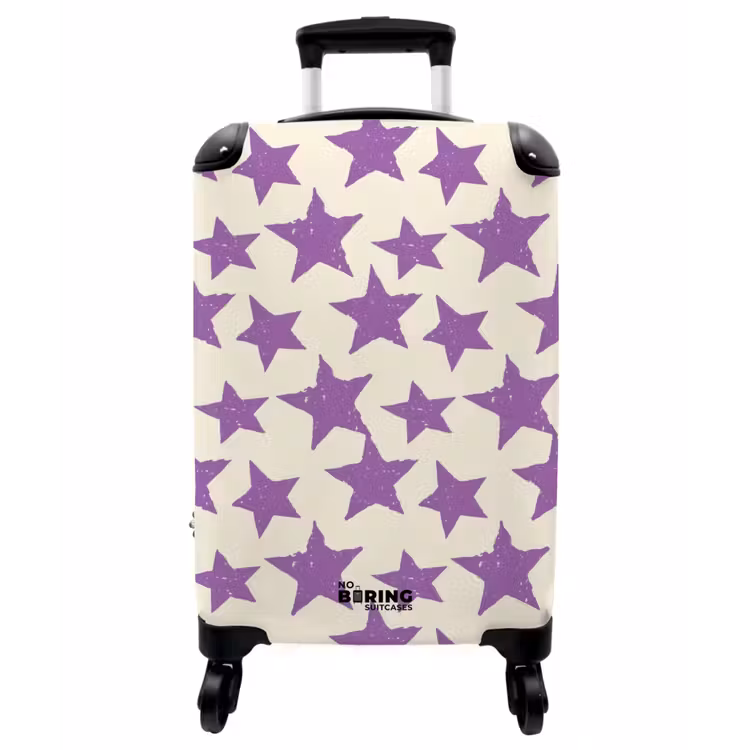 Koffer - Lila – Geometrisch – Sterne – Stempel – Muster - Paars - Geometrisch - Sterren - Stempel - Patroon NBS - Handbagage koffer - Vrouwen middel