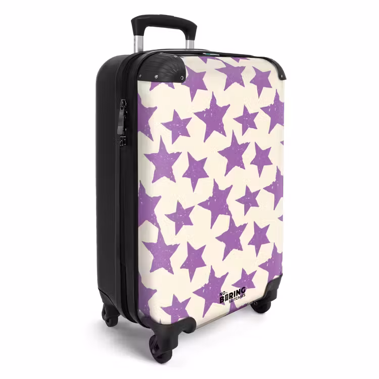Koffer - Lila – Geometrisch – Sterne – Stempel – Muster - Paars - Geometrisch - Sterren - Stempel - Patroon NBS - Handbagage koffer - Vrouwen middel