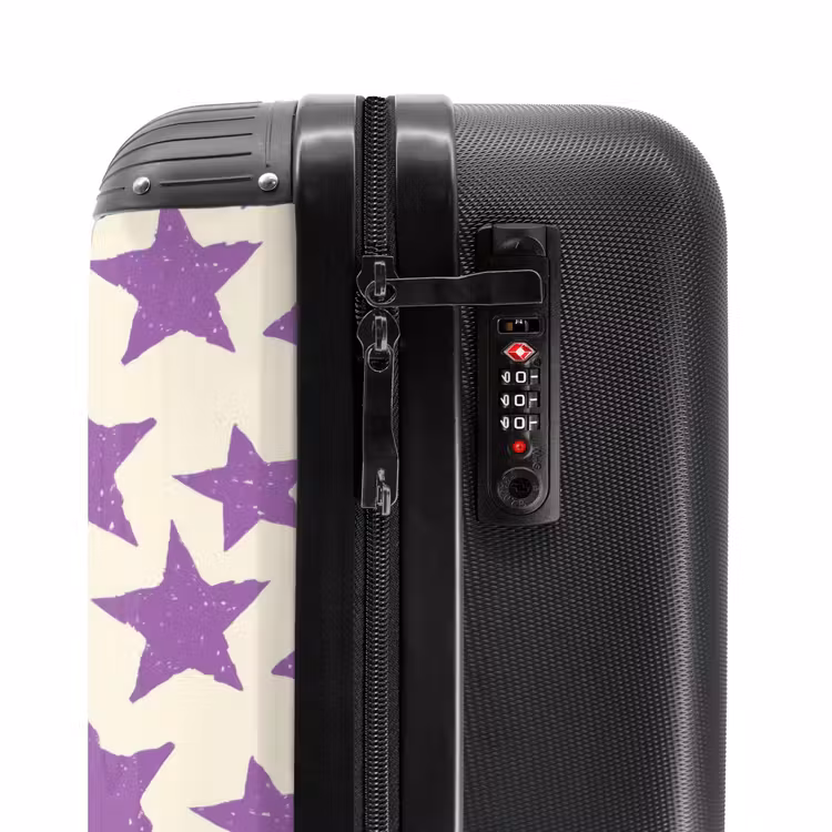 Koffer - Lila – Geometrisch – Sterne – Stempel – Muster - Paars - Geometrisch - Sterren - Stempel - Patroon NBS - Handbagage koffer - Vrouwen middel