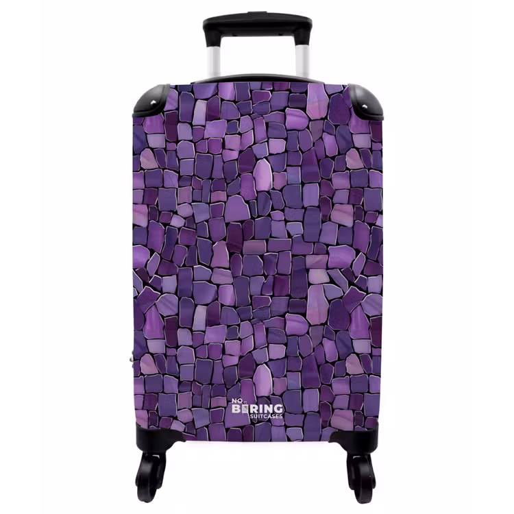 Koffer - Lila – Mosaik – Scherben – Stein – Muster - Paars - Mozaïek - Scherven - Steen - Patroon NBS - Handbagage koffer - Vrouwen middel