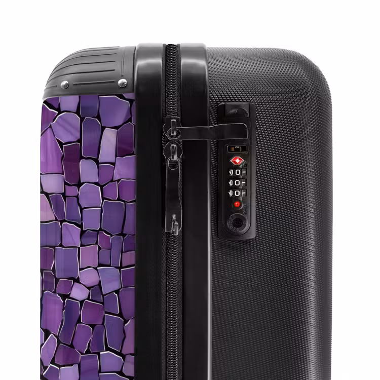 Koffer - Lila – Mosaik – Scherben – Stein – Muster - Paars - Mozaïek - Scherven - Steen - Patroon NBS - Handbagage koffer - Vrouwen middel