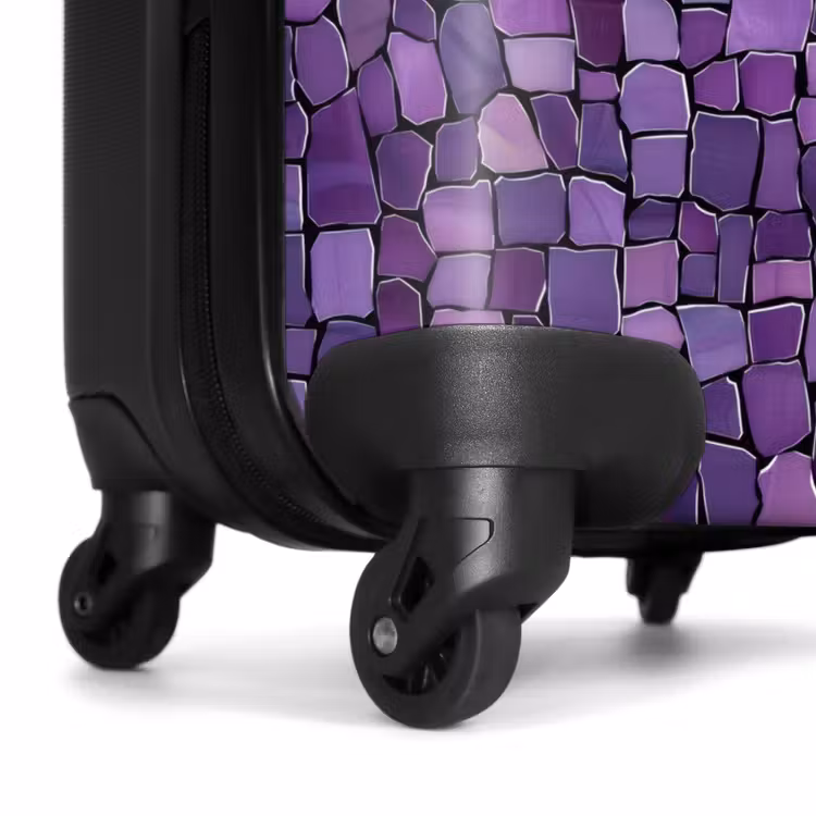 Koffer - Lila – Mosaik – Scherben – Stein – Muster - Paars - Mozaïek - Scherven - Steen - Patroon NBS - Handbagage koffer - Vrouwen middel