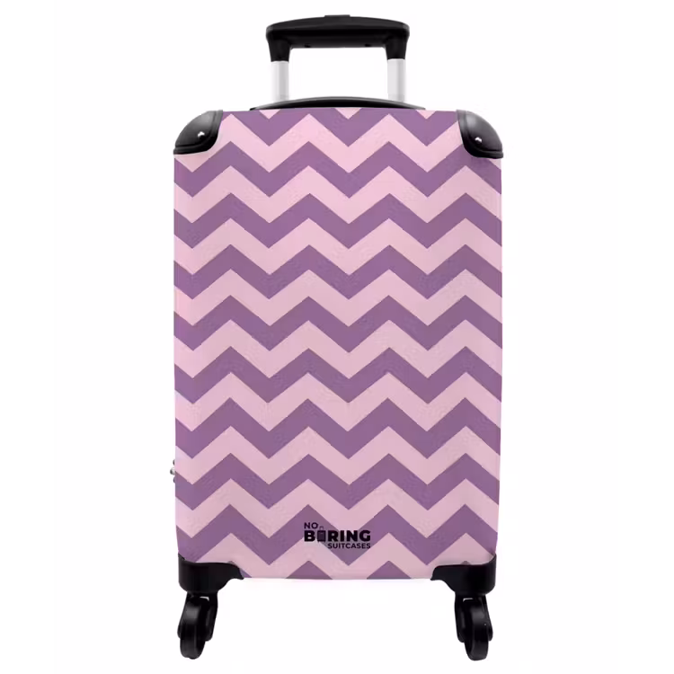 Koffer - Lila – Rosa – Geometrisch – Chevron – Zickzack – Muster - Paars - Roze - Geometrisch - Chevron - Zigzag - Patroon NBS - Handbagage koffer - Vrouwen middel