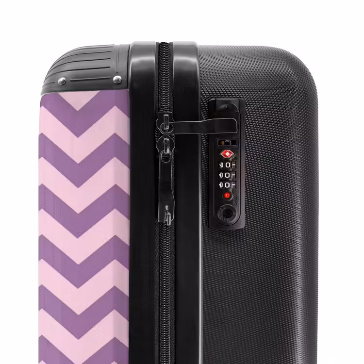 Koffer - Lila – Rosa – Geometrisch – Chevron – Zickzack – Muster - Paars - Roze - Geometrisch - Chevron - Zigzag - Patroon NBS - Handbagage koffer - Vrouwen middel