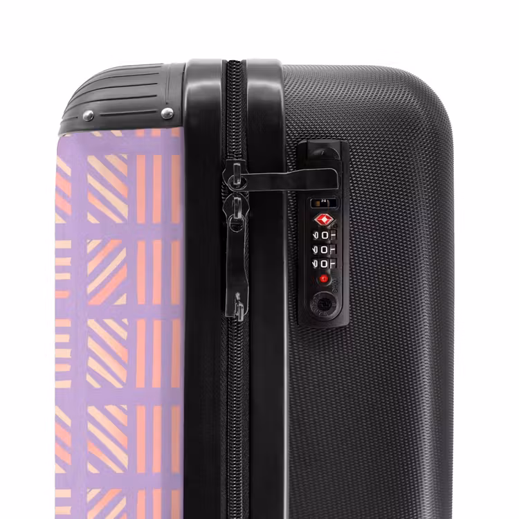 Koffer - Lila – Rosa – Geometrisch – Streifen – Blöcke – Muster - Paars - Roze - Geometrisch - Strepen - Blokken - Patroon NBS - Handbagage koffer - Vrouwen middel
