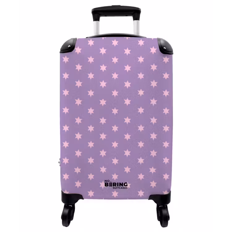 Koffer - Lila – Rosa – Sterne – Geometrisch – Muster - Paars - Roze - Sterren - Geometrisch - Patroon NBS - Handbagage koffer - Vrouwen middel
