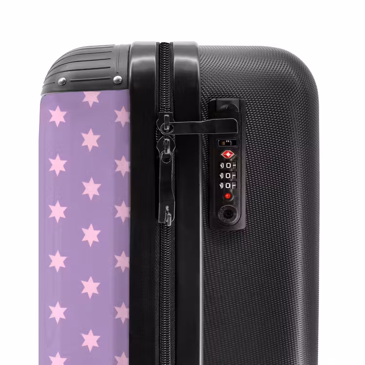 Koffer - Lila – Rosa – Sterne – Geometrisch – Muster - Paars - Roze - Sterren - Geometrisch - Patroon NBS - Handbagage koffer - Vrouwen middel