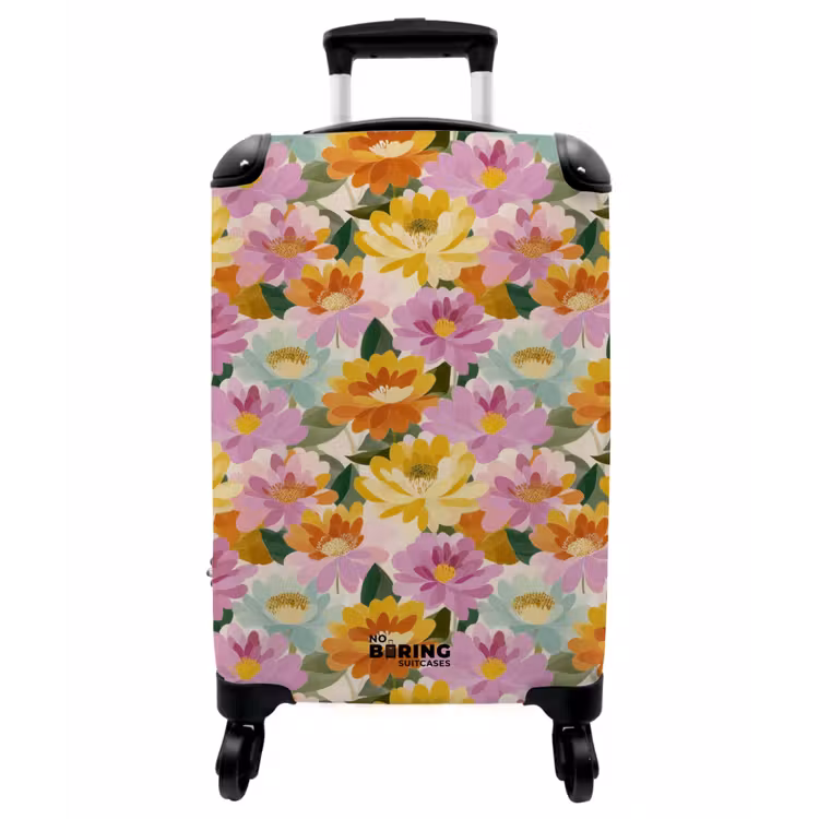 Koffer - Lilien – Aquarell – Pastell - Lelies - Aquarel - Pastel NBS - Handbagage koffer - Vrouwen middel