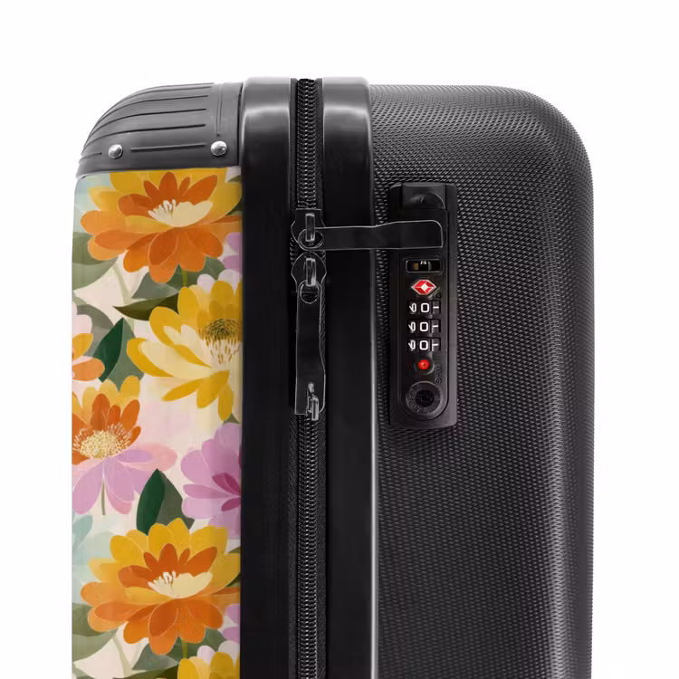 Koffer - Lilien – Aquarell – Pastell - Lelies - Aquarel - Pastel NBS - Handbagage koffer - Vrouwen middel