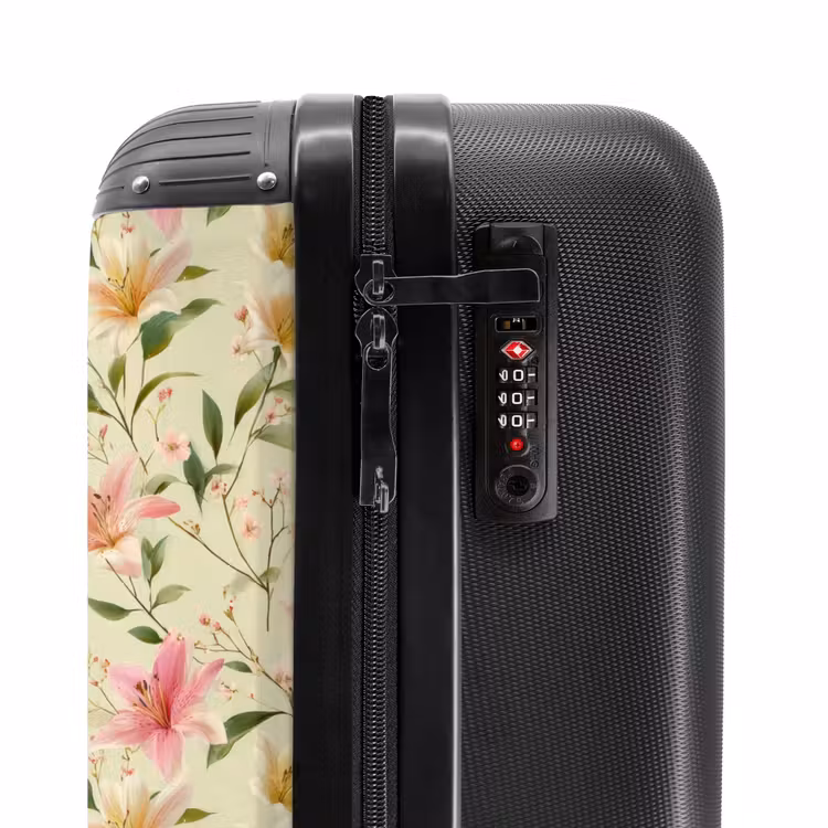 Koffer - Lilien – Gelassen – Farbenfroh - Lelies - Sereen - Kleurrijk NBS - Handbagage koffer - Vrouwen middel