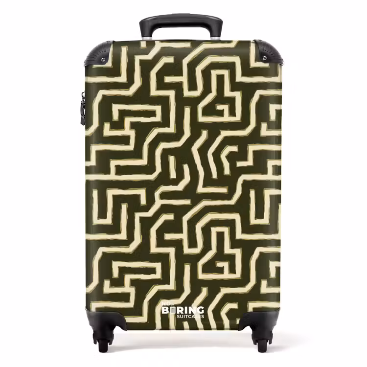 Koffer - Linien - Abstrakt - Grün - Lijnen - Abstract - Groen NBS - Handbagage koffer - Volwassenen Unisex middel