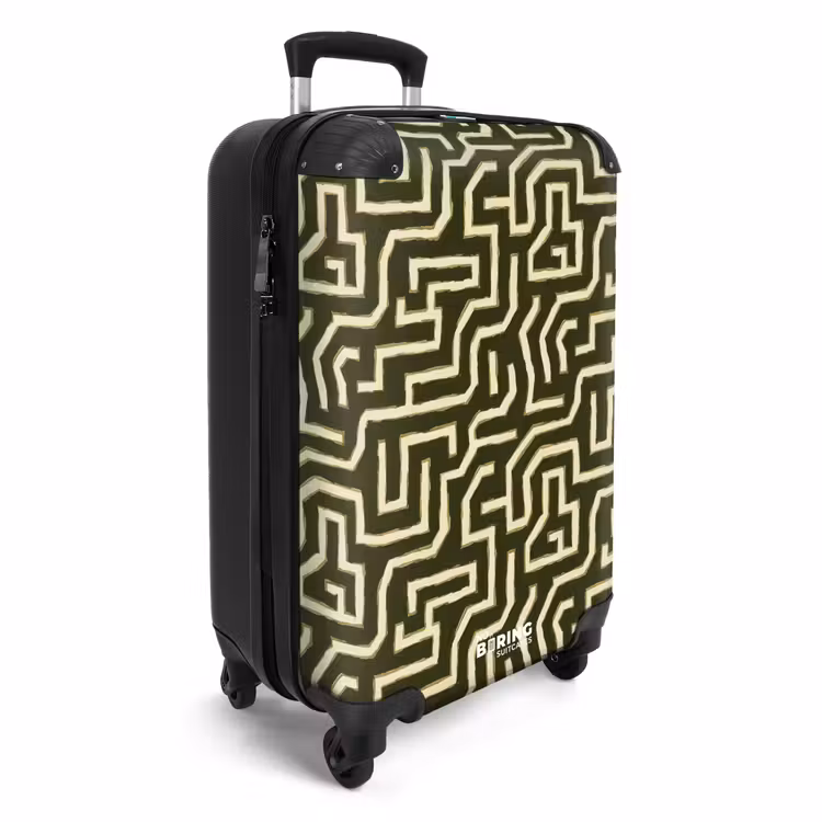 Koffer - Linien - Abstrakt - Grün - Lijnen - Abstract - Groen NBS - Handbagage koffer - Volwassenen Unisex middel