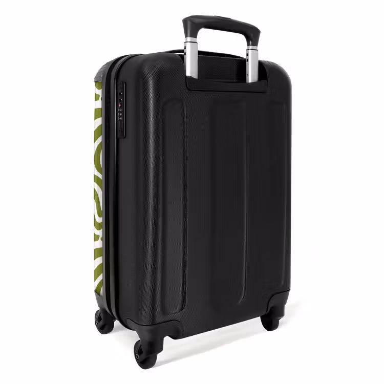 Lijnpatroon - Groen - Organisch NBS - Handbagage koffer - Volwassenen Unisex middel -achterkant