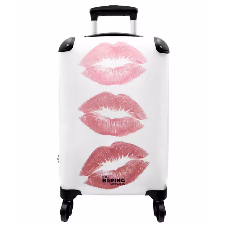 Koffer - Lippen – Kussabdruck – Rosa – Modern – Abstrakt - Lippen - Kusafdruk - Roze - Modern - Abstract NBS - Handbagage koffer - Vrouwen middel
