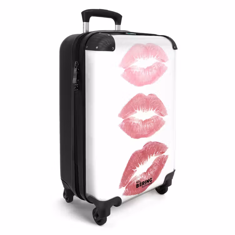 Koffer - Lippen – Kussabdruck – Rosa – Modern – Abstrakt - Lippen - Kusafdruk - Roze - Modern - Abstract NBS - Handbagage koffer - Vrouwen middel
