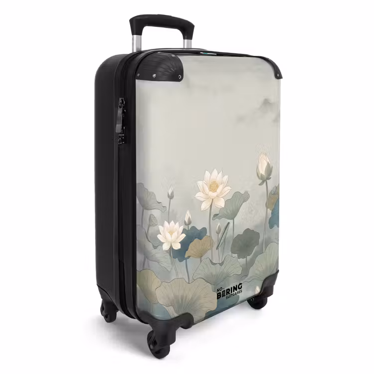 Koffer - Lotus – Blumen – Grün - Lotus - Bloemen - Groen NBS - Handbagage koffer - Volwassenen Unisex middel