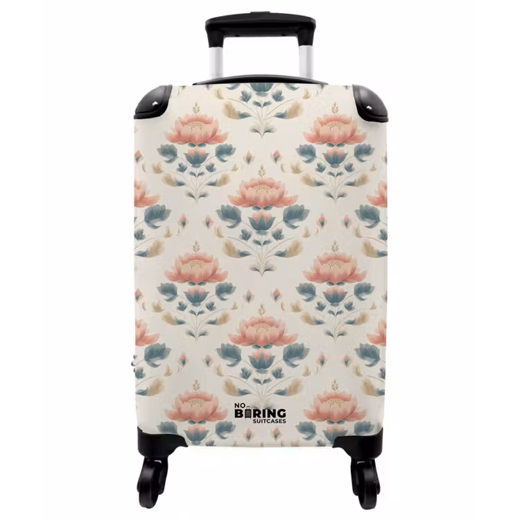 Koffer - Lotus - Blumen - Rosa - Lotus - Bloemen - Roze NBS - Handbagage koffer - Vrouwen middel